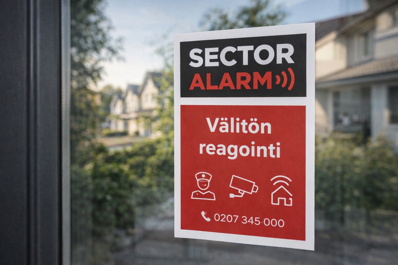 sector alarmin tarra lasisessa ovessa